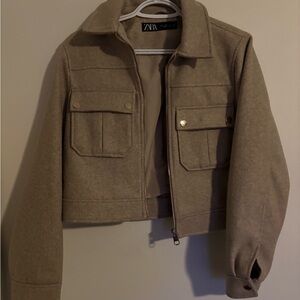 Zara Beige Wool Blend Coat
